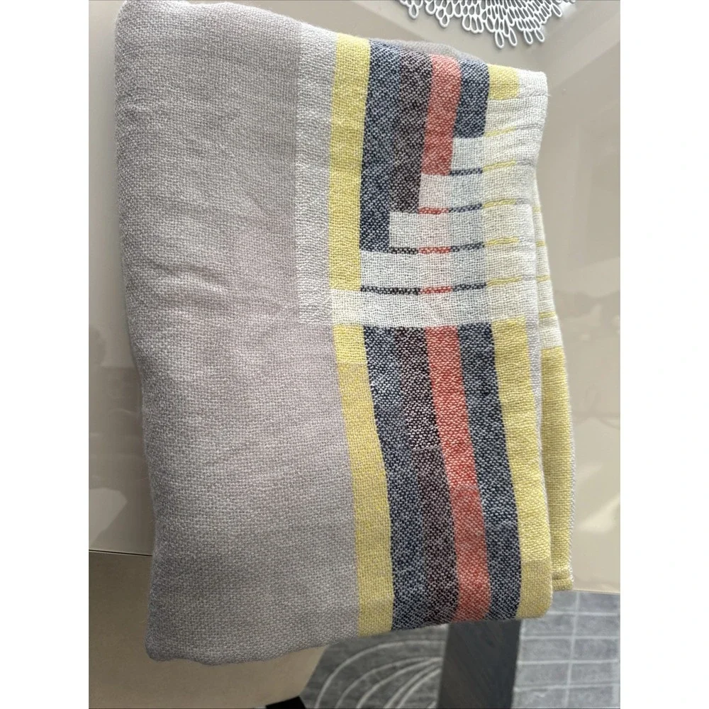 West Elm Double Reversible‎ Aztec Wool Gray Blanket NWOT